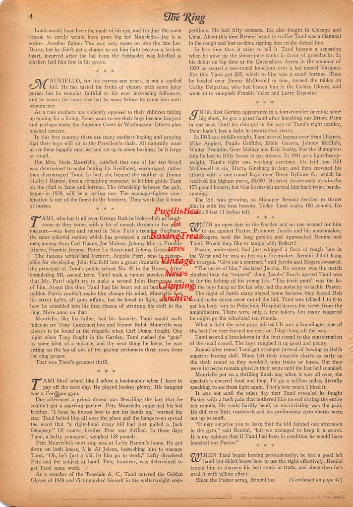 Boxing News Clipping #273 - Tex Rickard