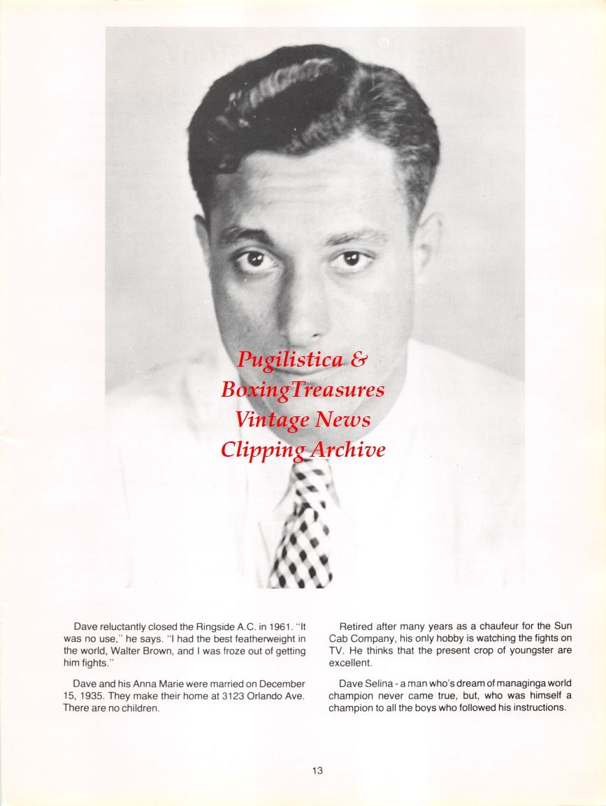 Boxing News Clipping #2745 - Dave Selina, Frank Vinci