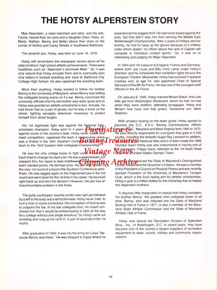 Boxing News Clipping #2746 - Frank Vinci, Hotsy Alperstein