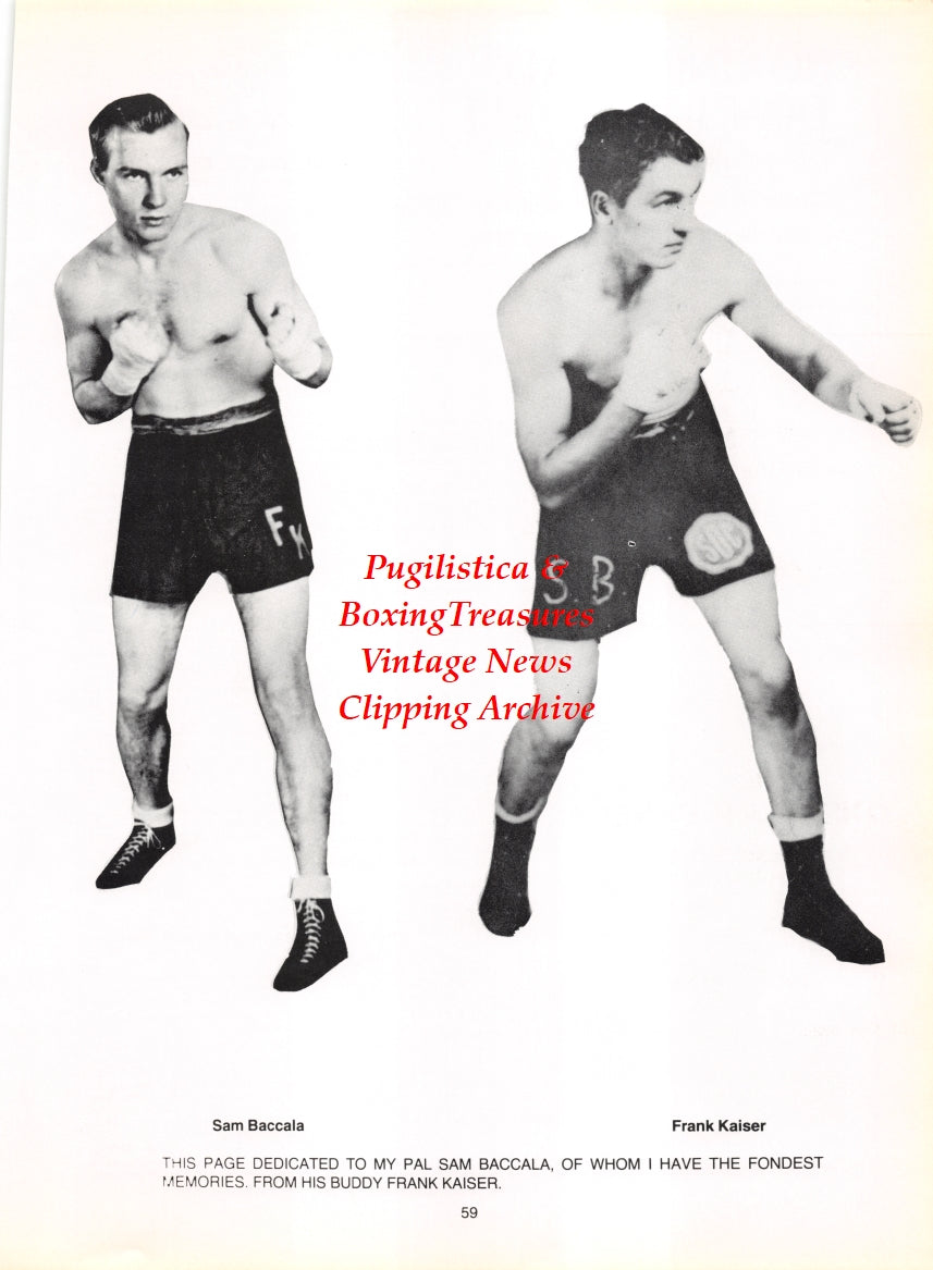 Boxing News Clipping #2768 - Sam Baccala, Frank Kaiser, Eli Hanover