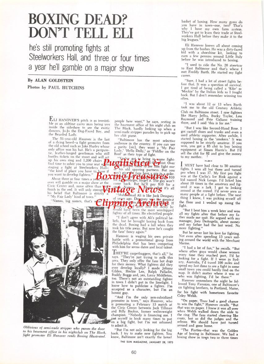 Boxing News Clipping #2768 - Sam Baccala, Frank Kaiser, Eli Hanover