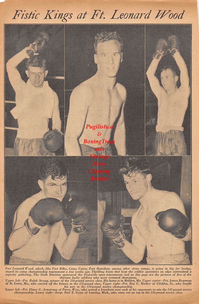 Boxing News Clipping #278 - Ralph Stropp, James Bogeman, Roy Mosher, Elmer Armstrong, Earl Gross