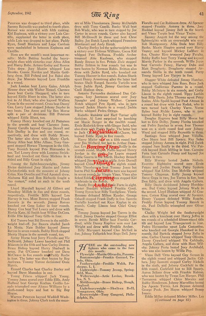 Boxing News Clipping #278 - Ralph Stropp, James Bogeman, Roy Mosher, Elmer Armstrong, Earl Gross