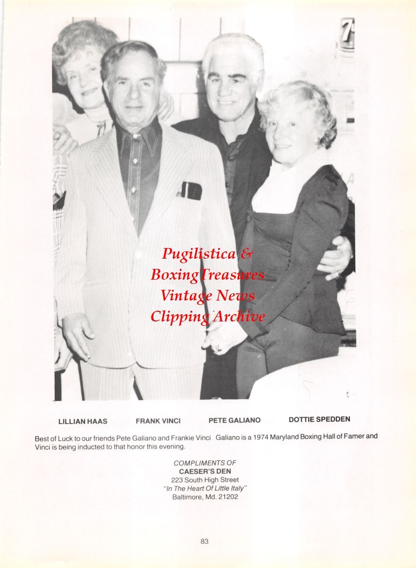 Boxing News Clipping #2780 - Richard Bass, Abel Cestac, Frank Vinci, Pete Galiano, Dottie Spedden, Lillian Haas