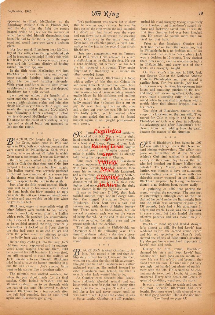 Boxing News Clipping #282 - Harry Teaney, Leo Center