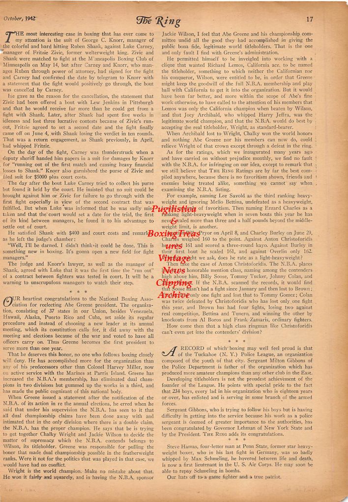 Boxing News Clipping #297 - Fort Bragg Boxing, Enzo Avon, Lee Kaufman, Hardy Bachelor, Jack Haley, Johnny Kapovich, Wally Sjoblom, Jack Manley, Johnny Rohrig, Earl Cady and more