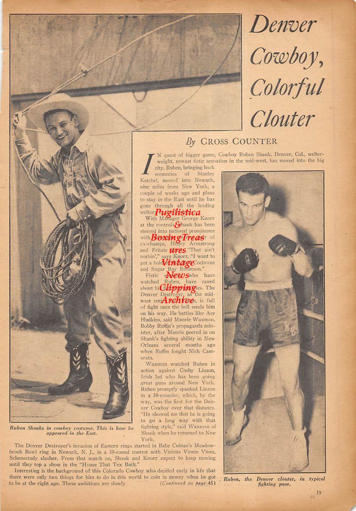 Boxing News Clipping #298 - Ruben Shank, Chalky Wright