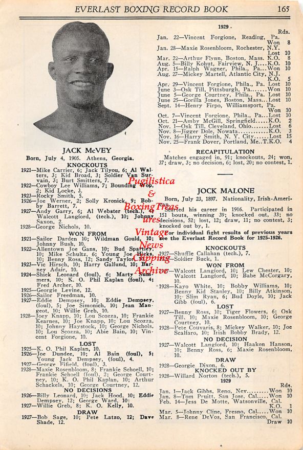Boxing News Clipping #30 - Jack McVey, Harry Smith