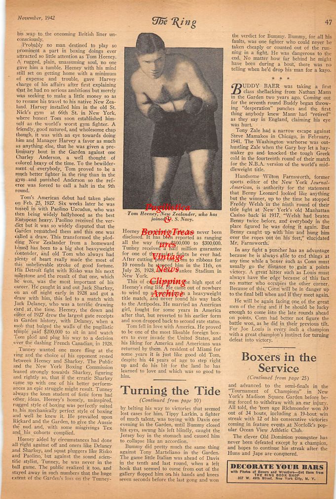 Boxing News Clipping #307 - Tom Heeney