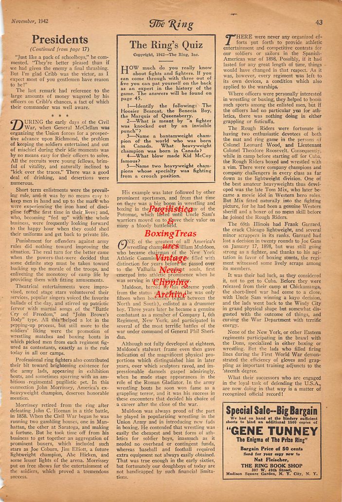 Boxing News Clipping #309 - Ruben Shank vs. Sugar Ray Robinson