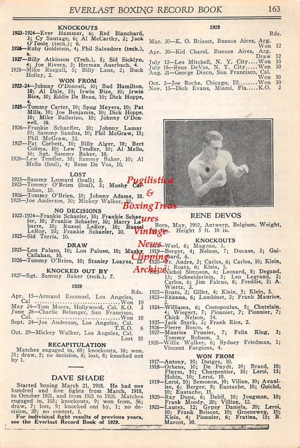 Boxing News Clipping #31 - Rene DeVos