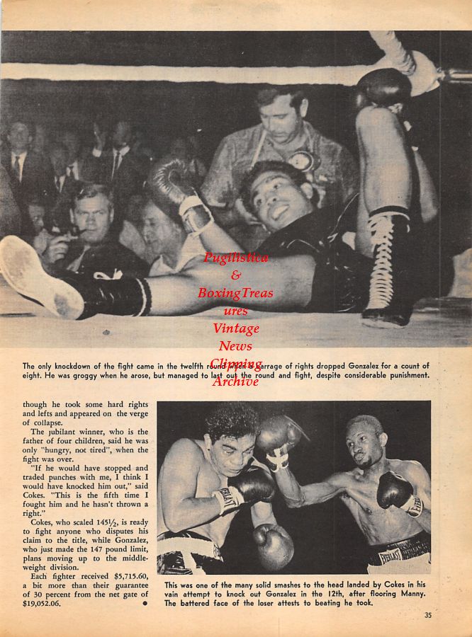 Boxing News Clipping #1049 - Bobby Valdez, Curtis Cokes vs. Manuel Gonzalez