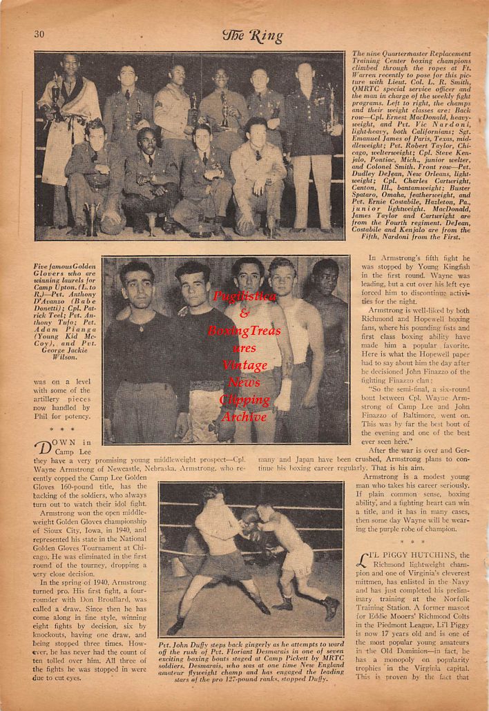 Boxing News Clipping #312 - Harry and Teddy Sparrow, Wayne Armstrong, Phil Furr, John Duffy, Young Kid McCoy and others