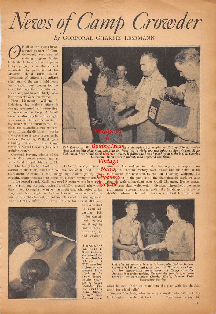 Boxing News Clipping #314 - Larry Cisneros, The Adragna Brothers, Eddie Gannucci, Frankie Scivinsky, Joe Maruco, Mose Pointer, Harold Stevens and others