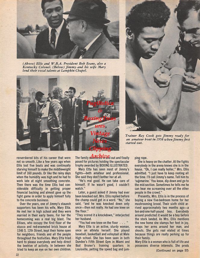 Boxing News Clipping #1442 - Jimmy Ellis, Bob Evans, Ray Cook