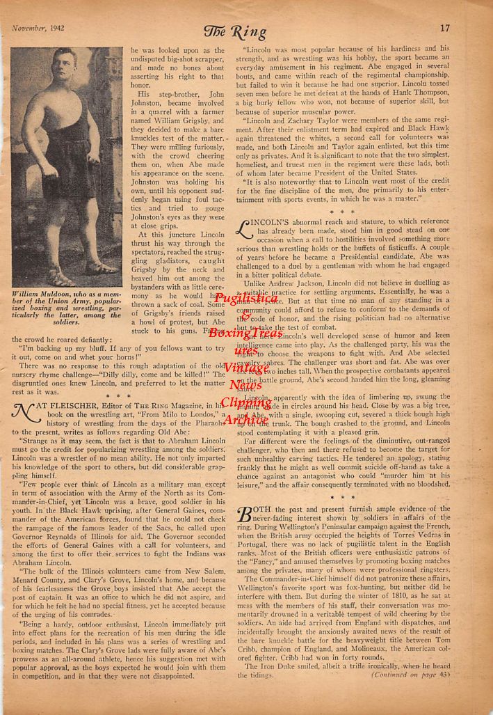 Boxing News Clipping #317 - Steve Hamas, William Muldoon