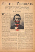 Boxing News Clipping #318 - "Fighting Presidents" Abraham Lincoln, Teddy Roosevelt, Andrew Jackson
