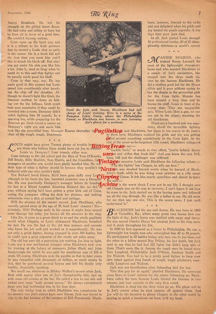 Boxing News Clipping #322 - Joe Louis and Jack Blackburn