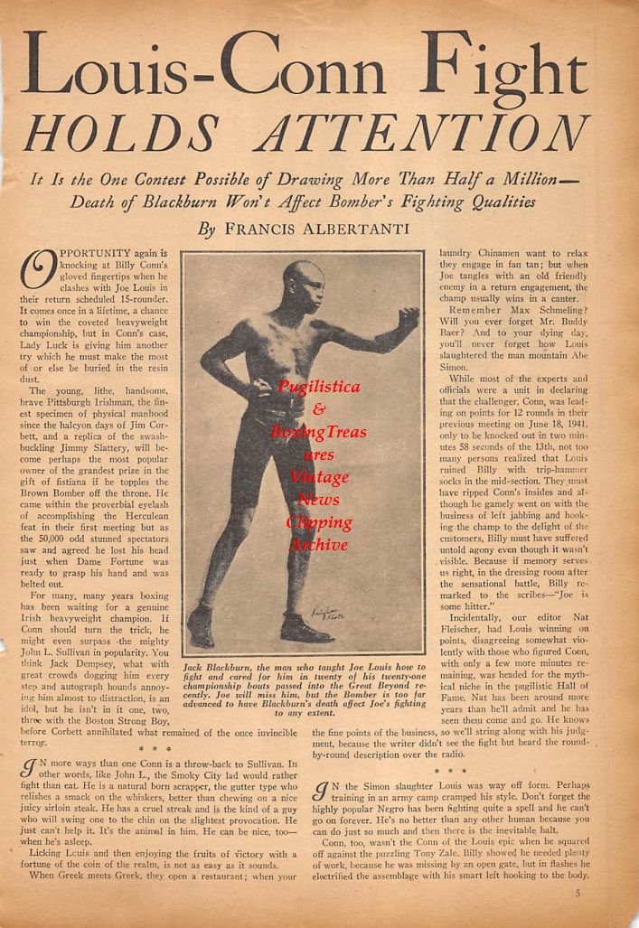 Boxing News Clipping #323 - Jack Blackburn