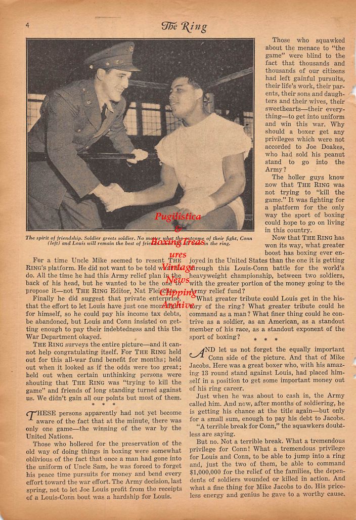 Boxing News Clipping #324 - Mike Jacobs, Joe Louis, Billy Conn
