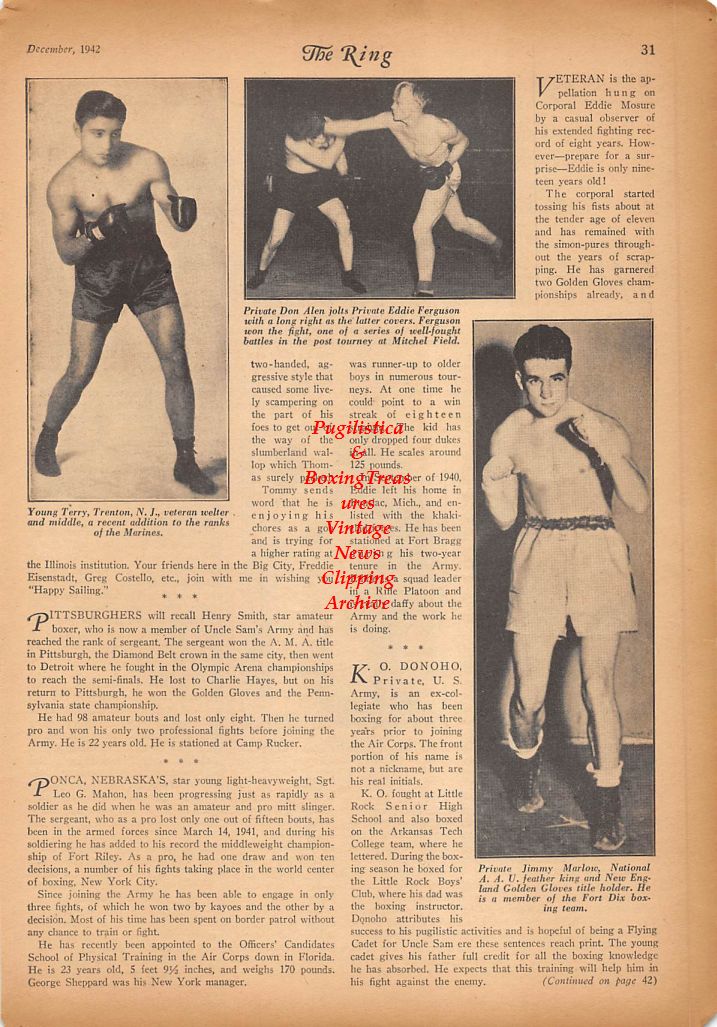 Boxing News Clipping #327 - Harry Gilmore, Young Terry, Eddie Ferguson, Jimmy Marlow
