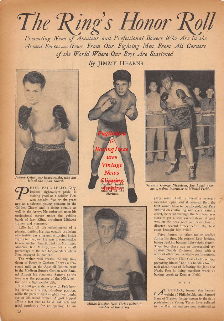 Boxing News Clipping #329 - Johnny Colan, Al Ettore, George Nicholson, Milton Kessler
