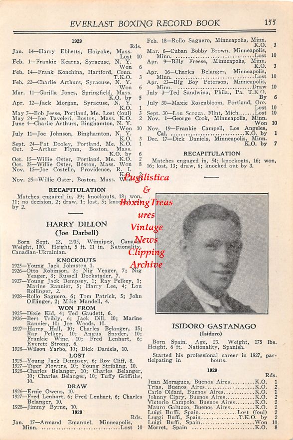 Boxing News Clipping #33 - Bob Olin, Breman Eddie, Isidoro Gastanago