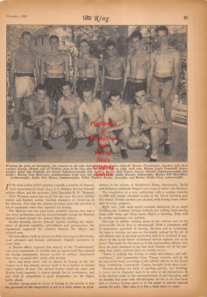 Boxing News Clipping #330 - Johnny Compo, Willie Joyce, Humberto Espinosa, Military Champs