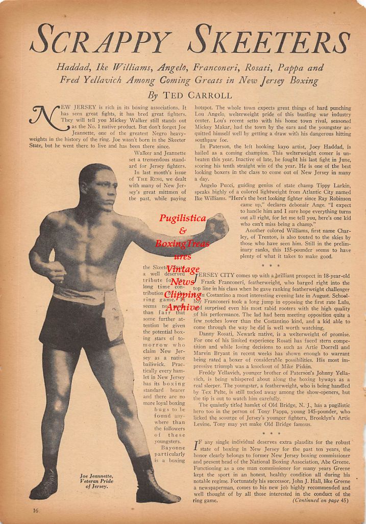 Boxing News Clipping #335 - Joe Jeannette, Tom Cowler