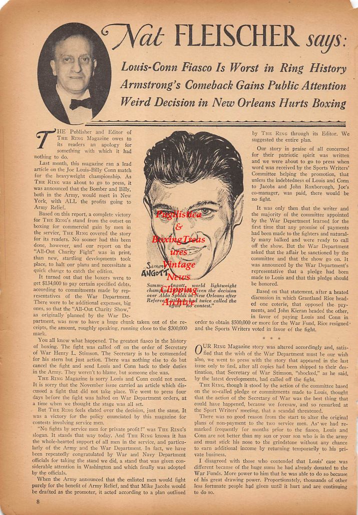 Boxing News Clipping #339 - Sammy Angott