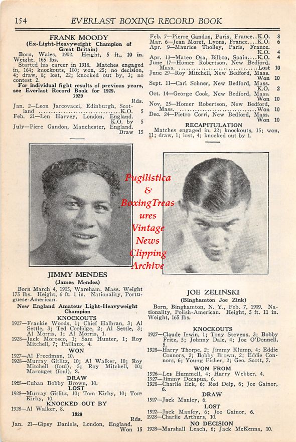Boxing News Clipping #34 - Jimmy Mendes, Joe Zelinski