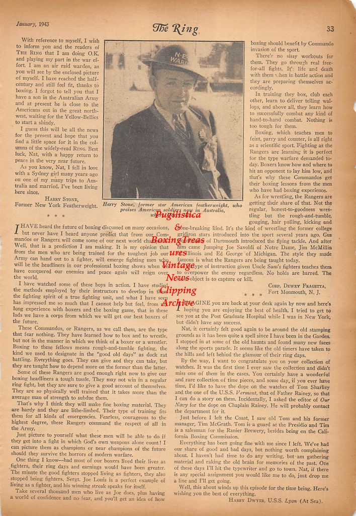 Boxing News Clipping #344 - Harry Stone