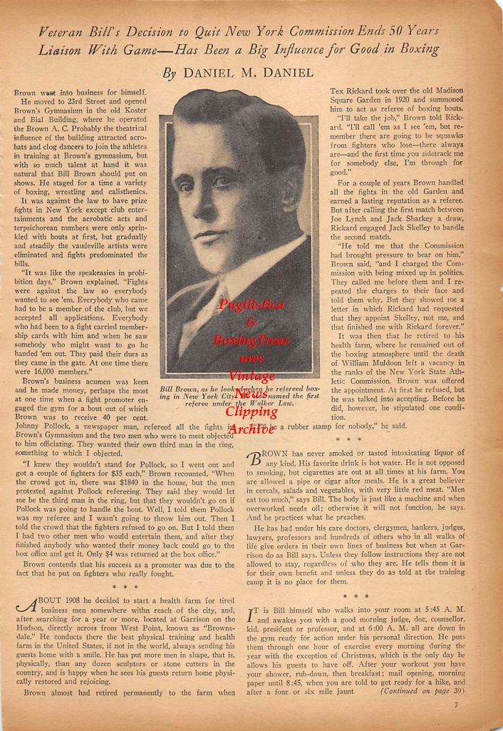Boxing News Clipping #357 - "Boxing Mourns George M. Cohan" Terry McGovern, Joe Humphreys, Sam Harris, Bill Brown