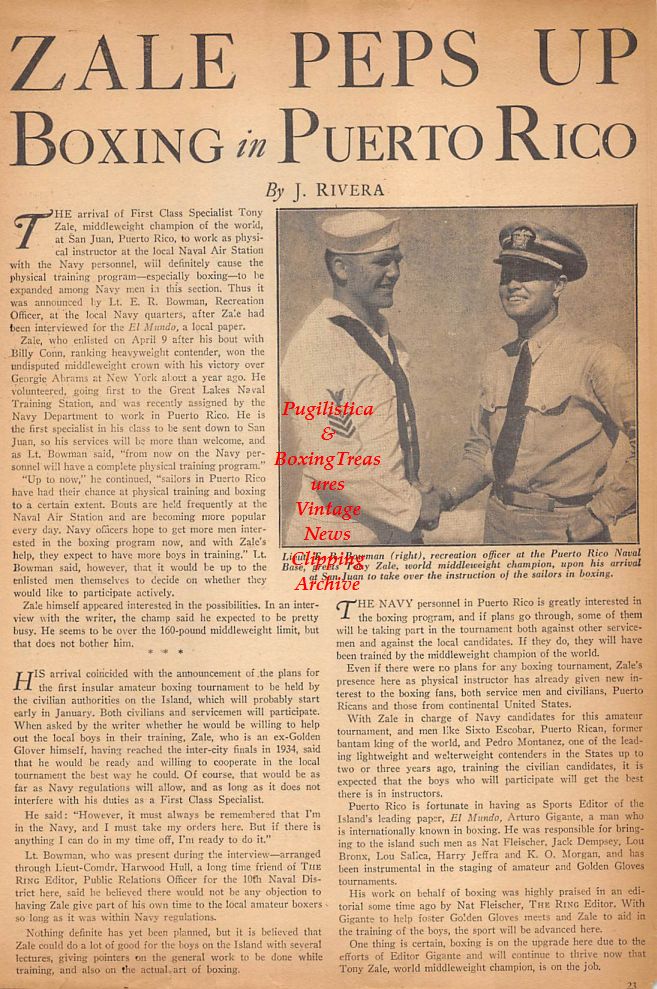 Boxing News Clipping #360 - Tony Zale, Earlie Mays