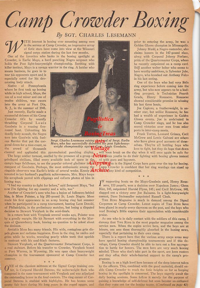 Boxing News Clipping #360 - Tony Zale, Earlie Mays