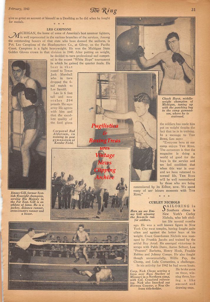 Boxing News Clipping #363 - Bobby Holt, Henry Holt, Ira Lane, Jimmy Brady, Joey Ackerman, Leo Campione, Buddy Gomer, Henry Smith, Jimmy Gill, Red Alderson, Chuck Hurst, Nick Chepa
