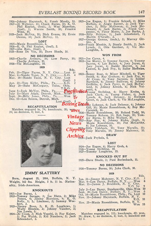 Boxing News Clipping #37 - Lou Scozza, Charlie Belanger, Jimmy Slattery