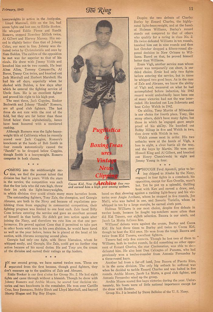 Boxing News Clipping #370 - California Jackie Wilson, Henry Armstrong, Cocoa Kid