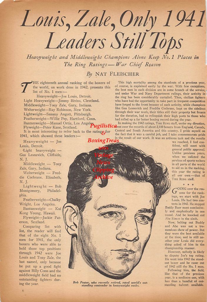 Boxing News Clipping #373 - Bob Pastor, Joe Louis