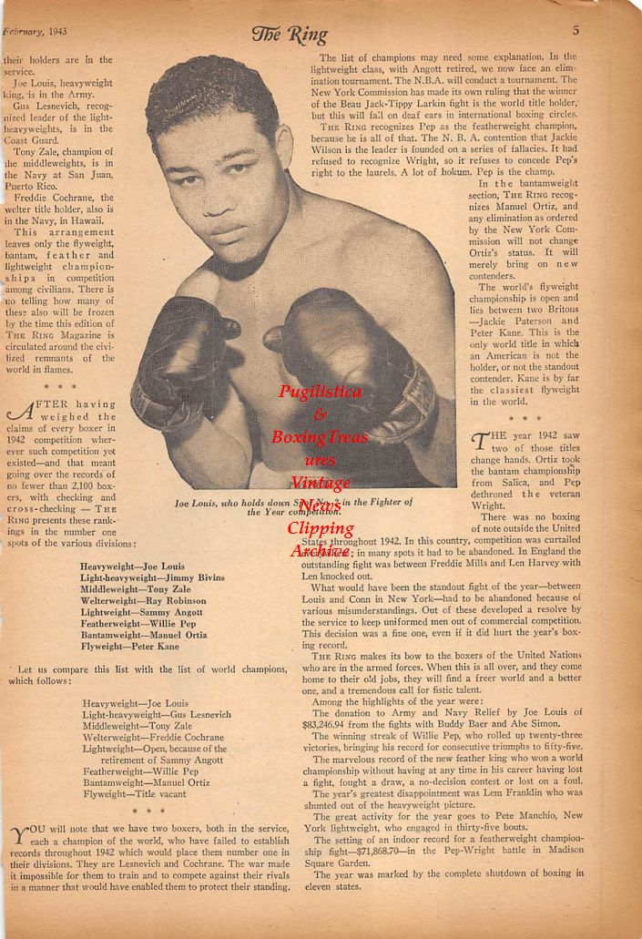 Boxing News Clipping #373 - Bob Pastor, Joe Louis