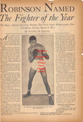 Boxing News Clipping #374 - Sugar Ray Robinson, Barney Ross