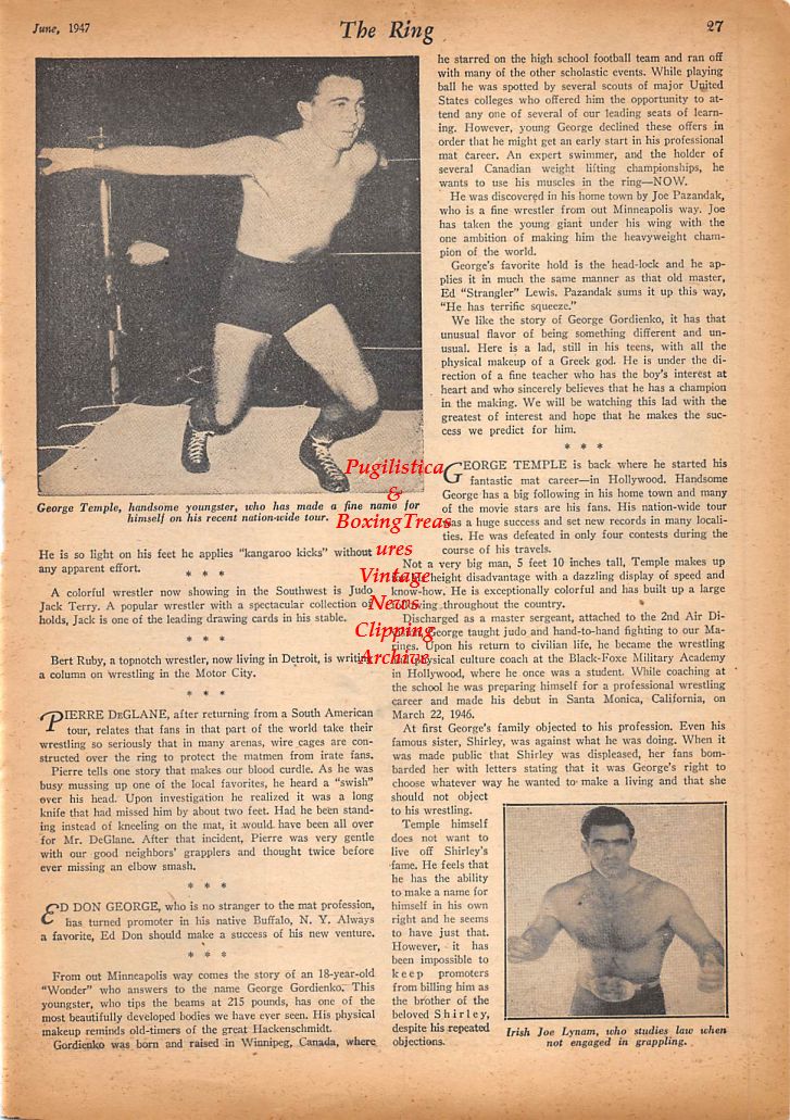 Boxing News Clipping #378 - Irving Palefsky, Tony LaBua, Tony Masciarelli, Nick Kashuba, George Temple, Joe Lynam