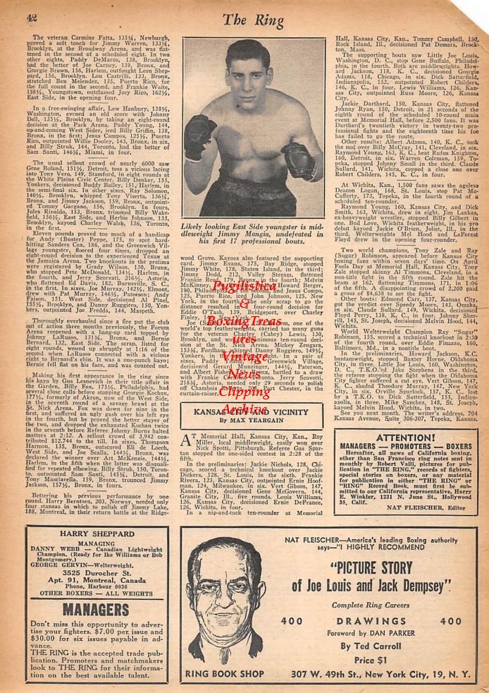 Boxing News Clipping #389 - Jimmy Mangia