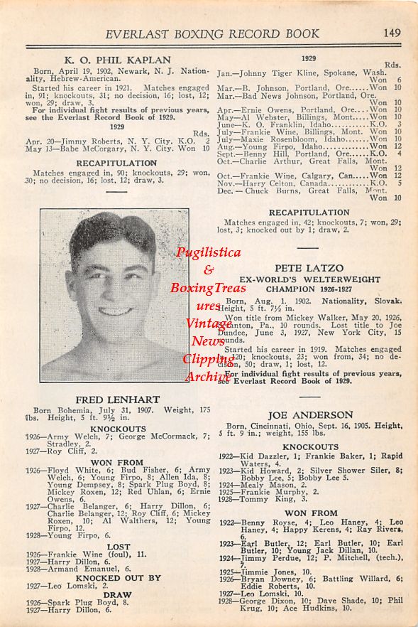 Boxing News Clipping #36 - George Manley, Fred Lenhart