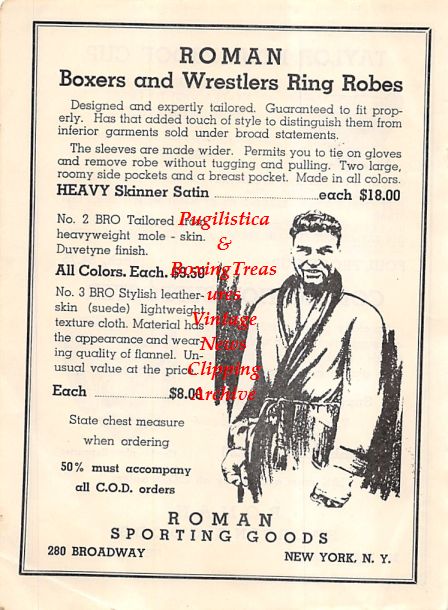 Boxing News Clipping #390 - Jack Dempsey Roman Sporting Goods Ad