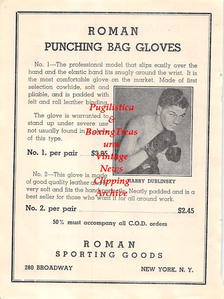 Boxing News Clipping #391 - Jimmy McLarnin, Harry Dulbinsky