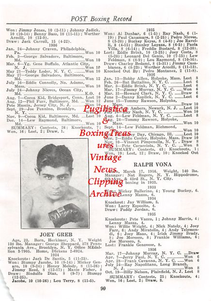 Boxing News Clipping #393 - Joey Greb