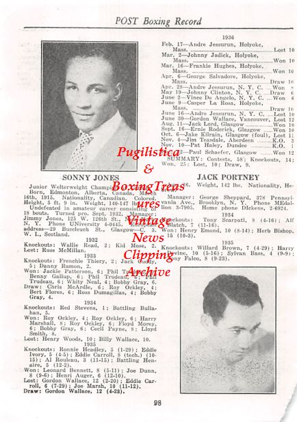 Boxing News Clipping #394 - Sonny Jones, Jack Portney