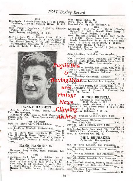 Boxing News Clipping #401 - Danny Hassett