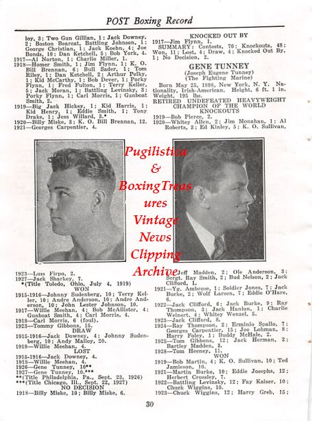 Boxing News Clipping #404 - Jack Dempsey, Gene Tunney